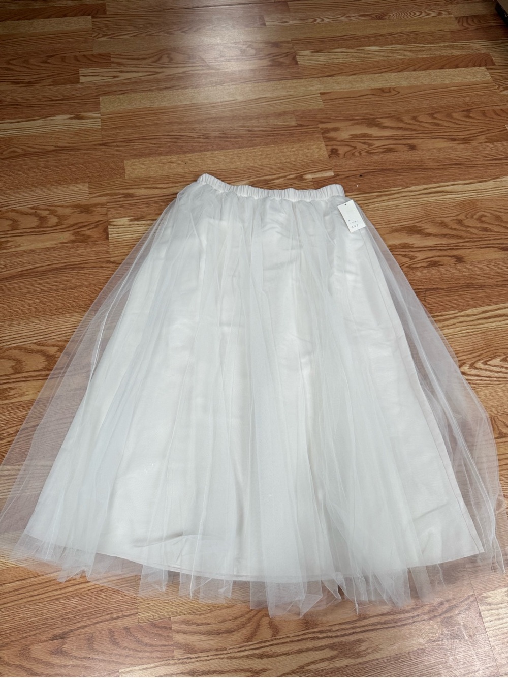a new day White Layered Tulle Midi Skirt size XL